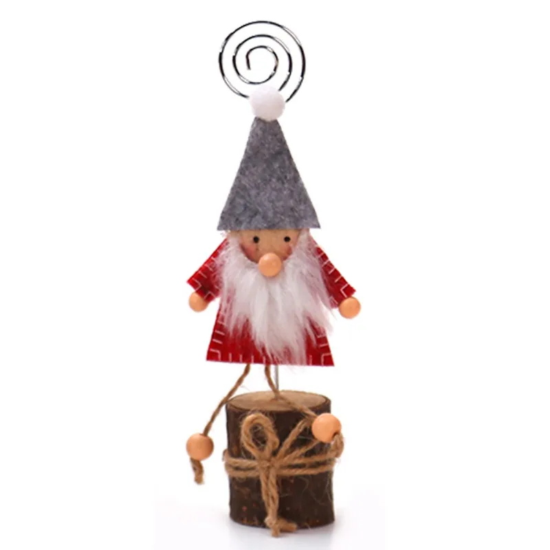Новогодняя елка держатель для карт Gnome с закручивающейся проволочной застежкой для показа заметок, фото, фото, настольные карточки с номерами - Цвет: As the picture show