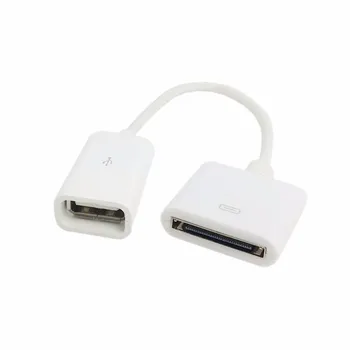

Black & White Dock 30pin Female to USB 2.0 Female Data Charge Cable 10cm