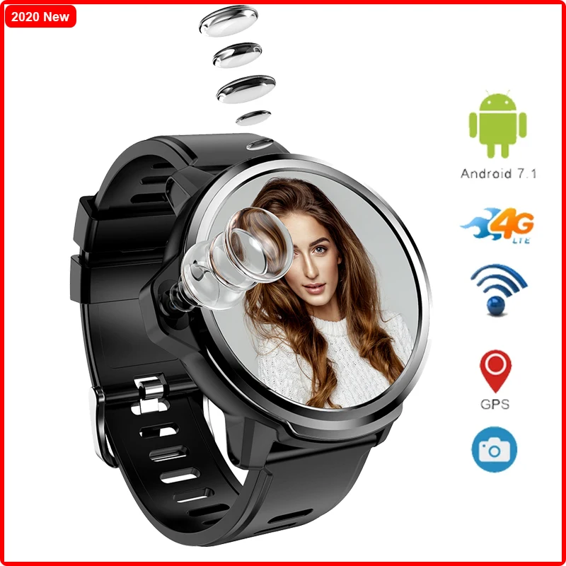 

New Smart 4G Watch MT6739 Quadcore 1.25GHz 400*400 HD Screen HR Monitor 3GB+ROM 32GB Dual 5M Cameras Android 7.1 GPS Phone Watch