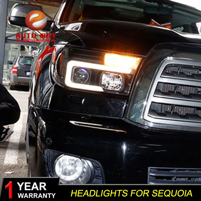 Автомобильный Стильный чехол на голову для Toyota Tundra sequoia фары 2007-2013 светодиодный sequoia фары DRL двойной луч Биксенон HID