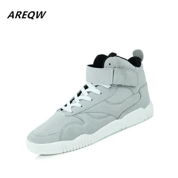 

Fashion Breathable Lace Suede Comfortable Men's Sports Shoes 2019 Spring and Autumn Trend Flat Bottom Strap Round Head