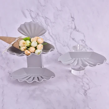 

Shell Double Drain Bathroom Home Soap Box Shower Holder Container Plastic Soap Box Dispenser Soap Rack Non-Trace Adhesive