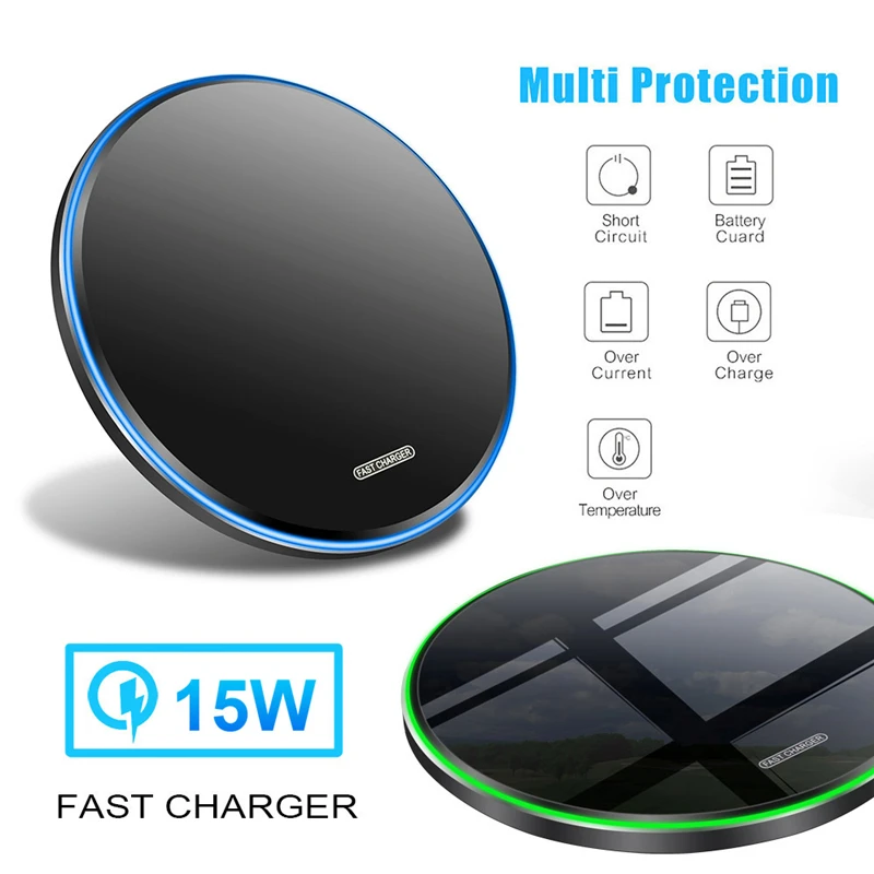 15W Qi Wireless Charger For iPhone 13 13Pro MAX 12 13 mini Induction Fast Magnetic Wireless Charging Dock Pad For Samsung Xiaomi