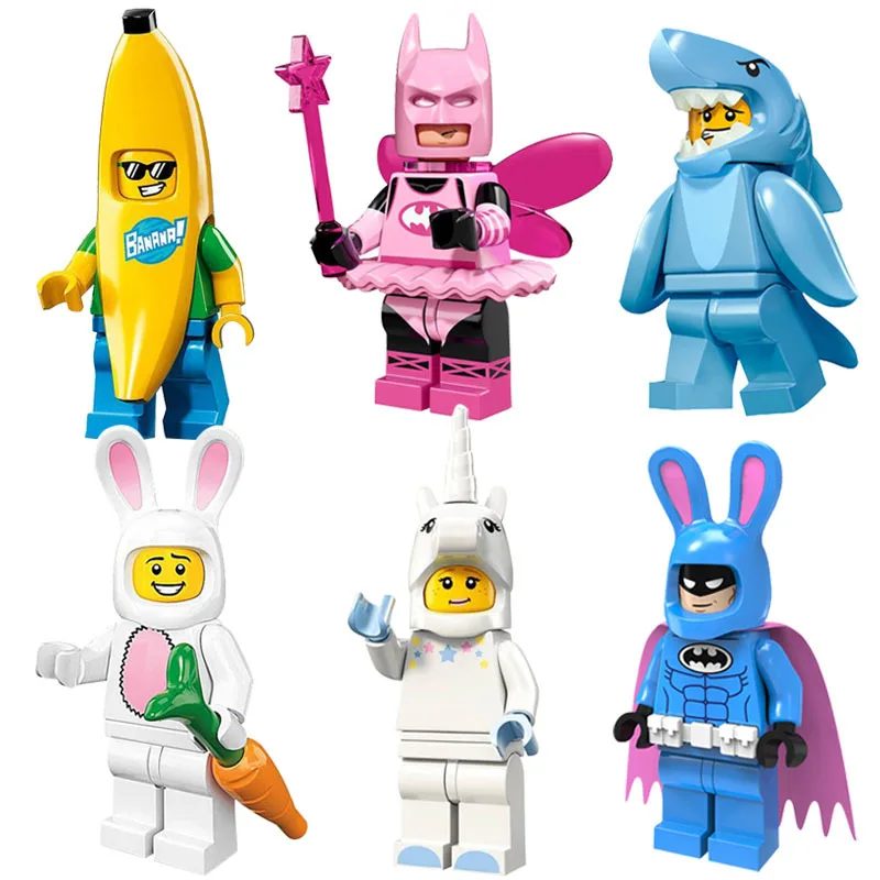 

Building Blocks Cartoon Bunny Batman Little Fairy Shark Man Unicorn Compatible with All Brands Bricks Toys Kids Gifts