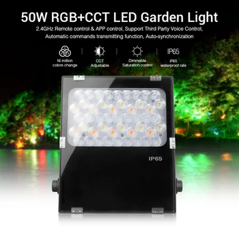 

Milight FUTC06 50W RGB+CCT LED Garden Light AC100~240V 50/60Hz IP65 support third party voice 2.4GHz Remote control App control