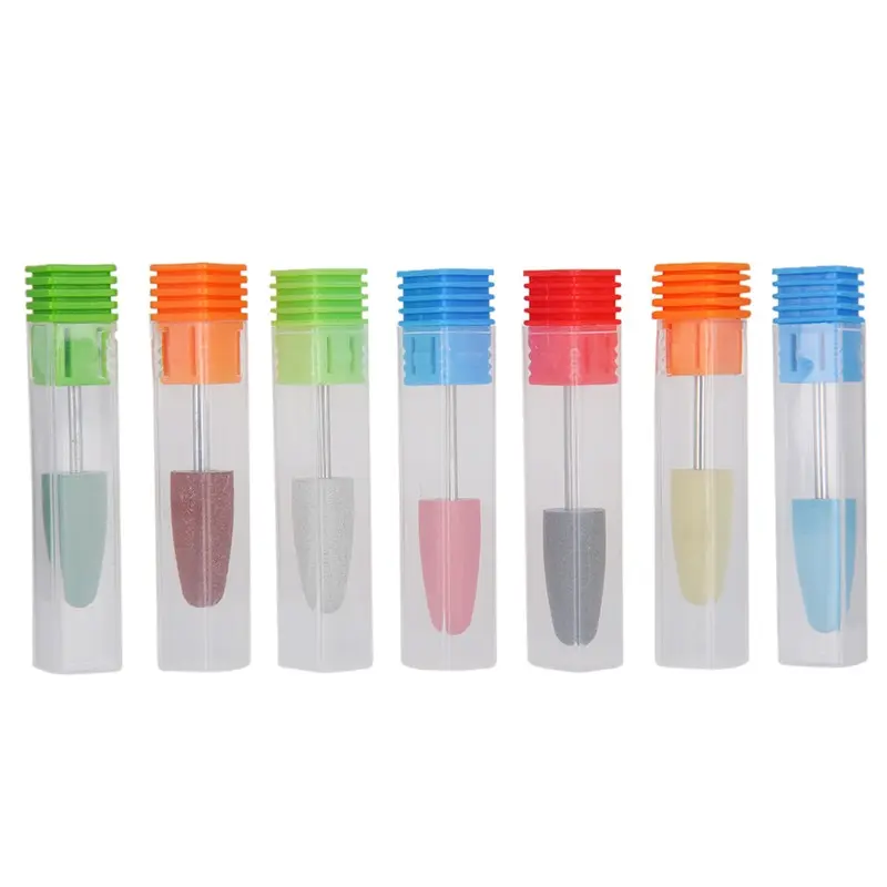 1pc Silicone Grinder for Nail Polish Nail Drill Bits Rotary Burr Cuticle Cutter for Manicure Electric Accessories Tools 7 Colors