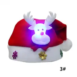 1 шт., Рождественская мигающая шляпа, милая шапка, светящаяся Рождественская голова, украшение для детей, Детский костюм (олень/Санта Клаус)