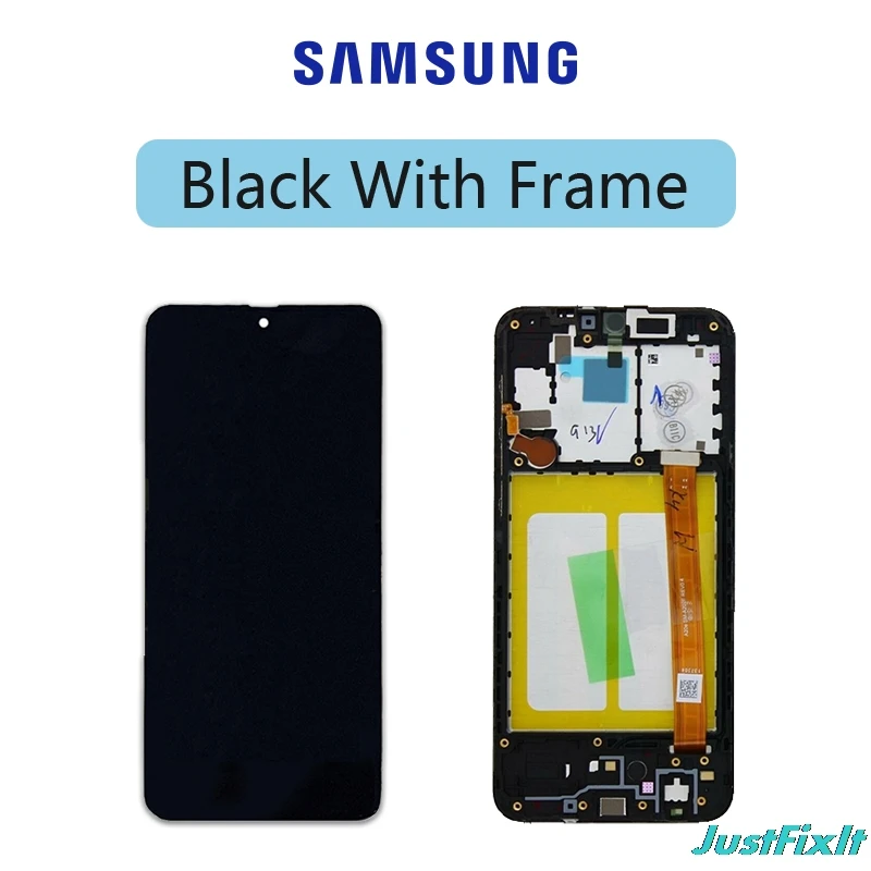 Экран для samsung Galaxy A20e A202 A202F A202DS ЖК-дисплей кодирующий преобразователь сенсорного экрана в сборе - Цвет: Black with frame