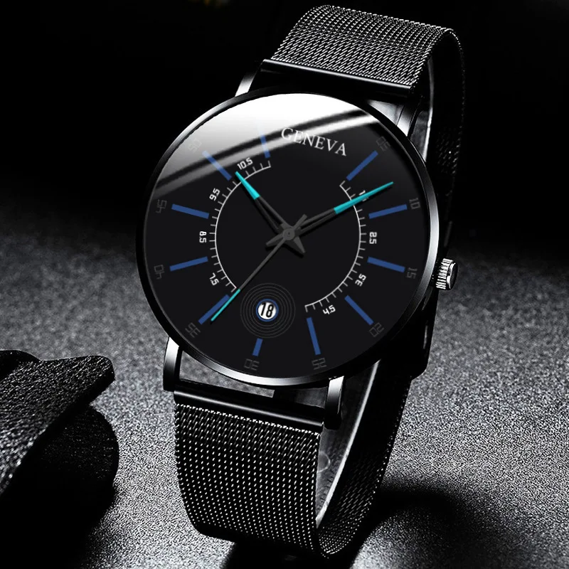 Men Watches 2022 Luxury Fashion Mens Business Watch Ultra Thin Thin Stainless Steel Mesh Belt Quartz Wrist Watch Reloj Hombre