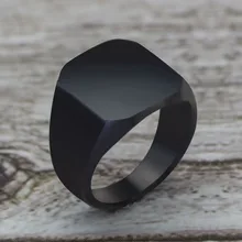 Fashion Simple Style Black Square Ring Classic Ring Wedding Engagement Jewelry