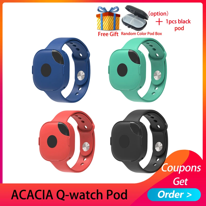 

Original ACACIA Q-watch Pod System Vape Kit 270mah caramic coil With 1.1ml Cartridges Bright colors vape watch-style E-cig kit