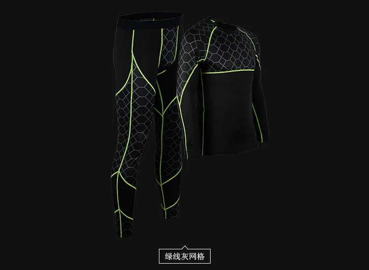 Стиль для мужчин Pro Tight Фитнес Спортивный тренировочный костюм эластичность Быстросохнущий комплект одежды с длинным рукавом+ брюки