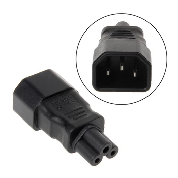 

IEC 320 C14 3-Pin Male To C5 3-Pin Female Straight Power Plug Converter Adapter