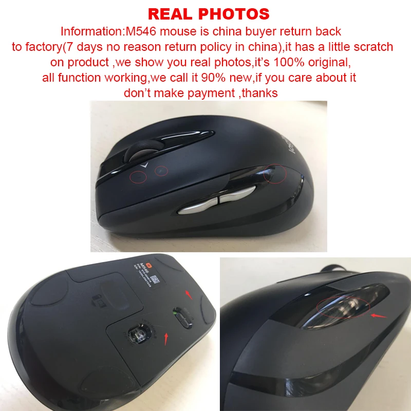 Беспроводная мышь logitech mouse M546, черная, красная, серебристая, синяя, с 95,5g, для ПК, игры, пульт, поддержка, официальная проверка, 90, Новинка - Color: m546 0.9new