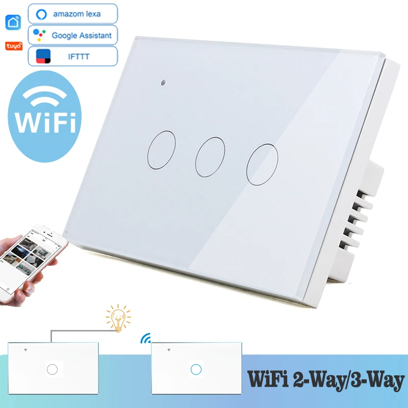 Настенный сенсорный выключатель с поддержкой Wi Fi 118*72 мм|Выключатели| |