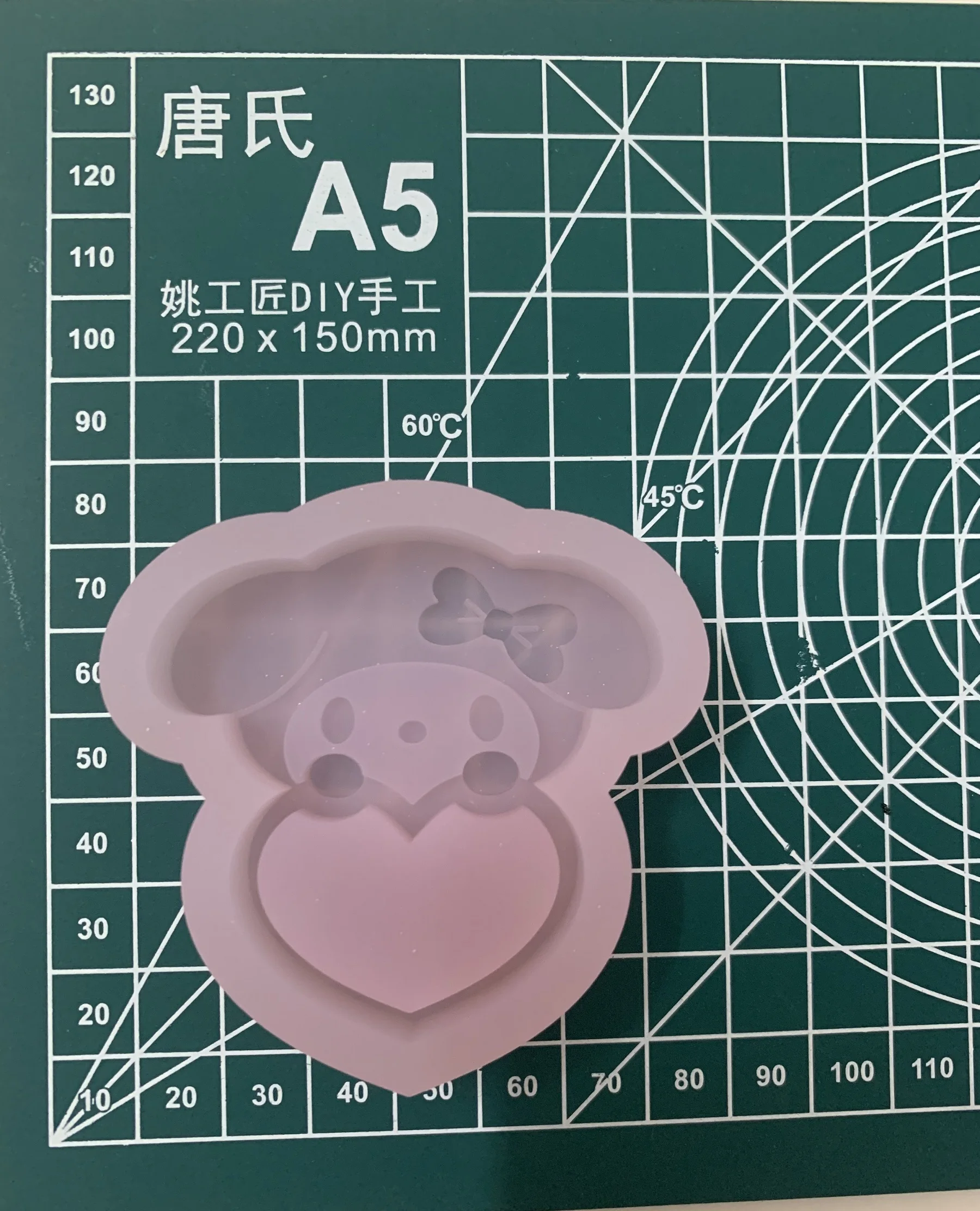 wsy-128 kitty heart quicksand mold resin shaker mold silicone handmade replication mould