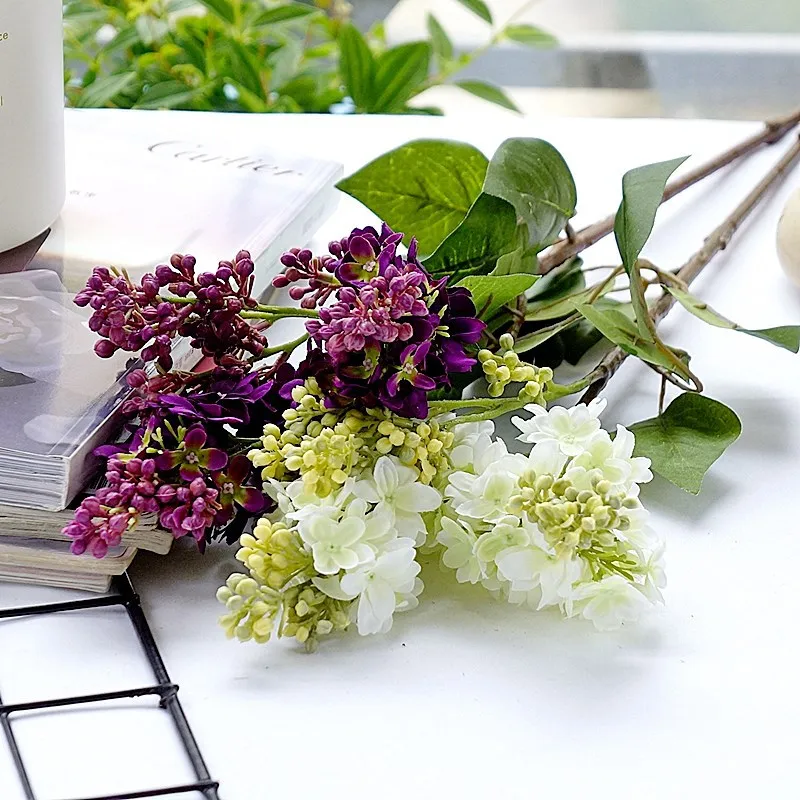  JAROWN Artificial Flowers Silk Lilac Fake Flowers Home Decoration Accessories Wedding Party Bride Bouquet DIY Material Flores (25)