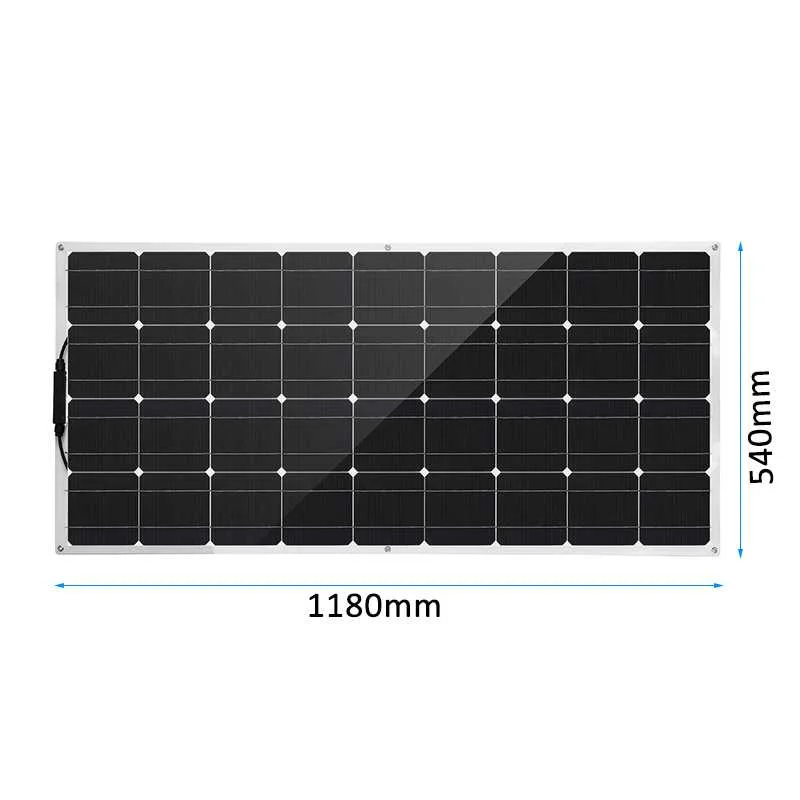 200 Вт Гибкая солнечная панель 18 в модуль солнечной батареи кабель автомобильный 18 в монокристаллическое солнечное зарядное устройство для RV лодка крыша дома кемпинг внедорожник