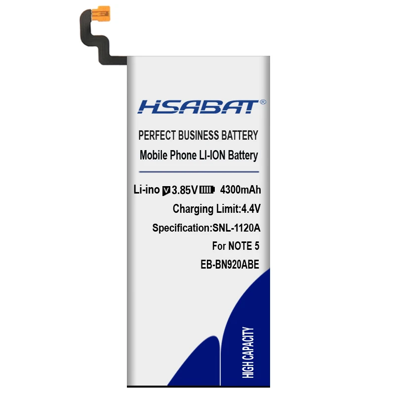 HSABAT 4300 мА/ч, EB-BN920ABE Батарея для samsung GALAXY Note 5 N9200 N920t N920c Note5 SM-N9208 N9208