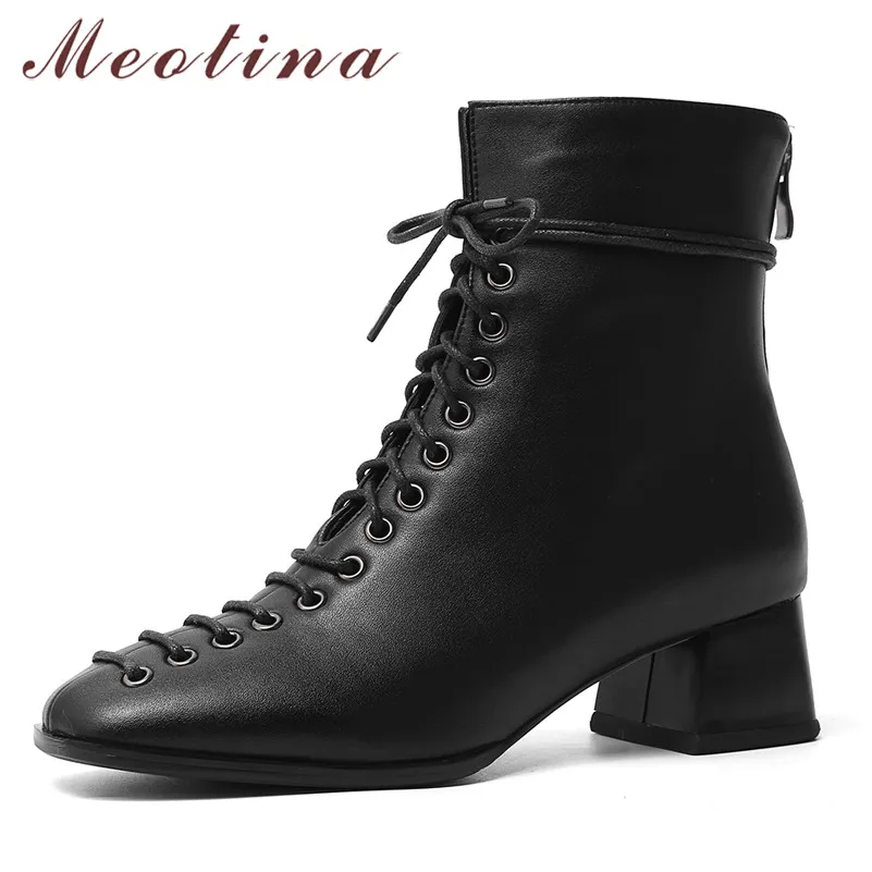 mid block heel ankle boots
