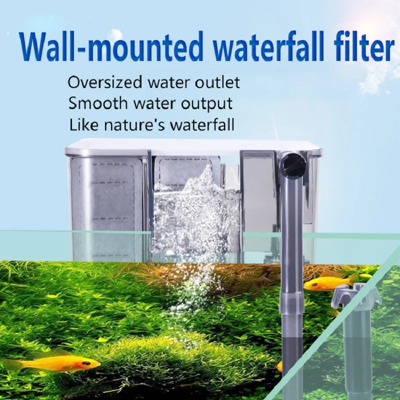 

Waterfall Aquarium Filter Tank External Wall-mountable Oil Film Processing Aquarium Increase oxygen Water pump