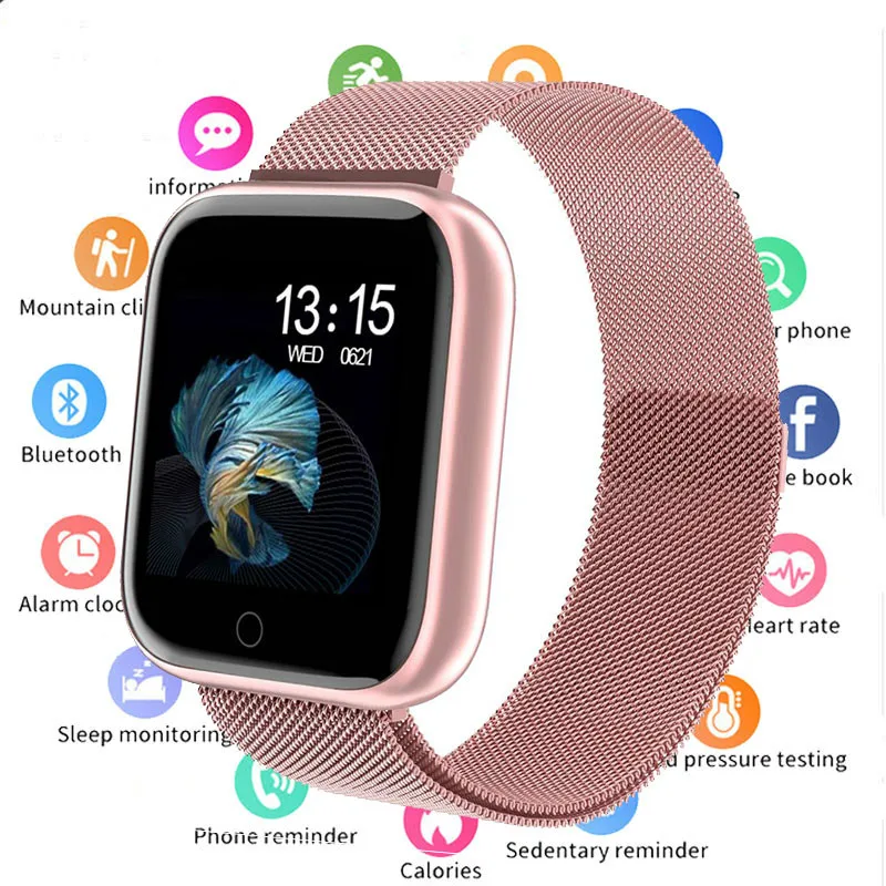 Женские водонепроницаемые Смарт-часы P70 P68 Plus Bluetooth Smartwatch для Apple IPhone Xiaomi монитор сердечного ритма фитнес-трекер