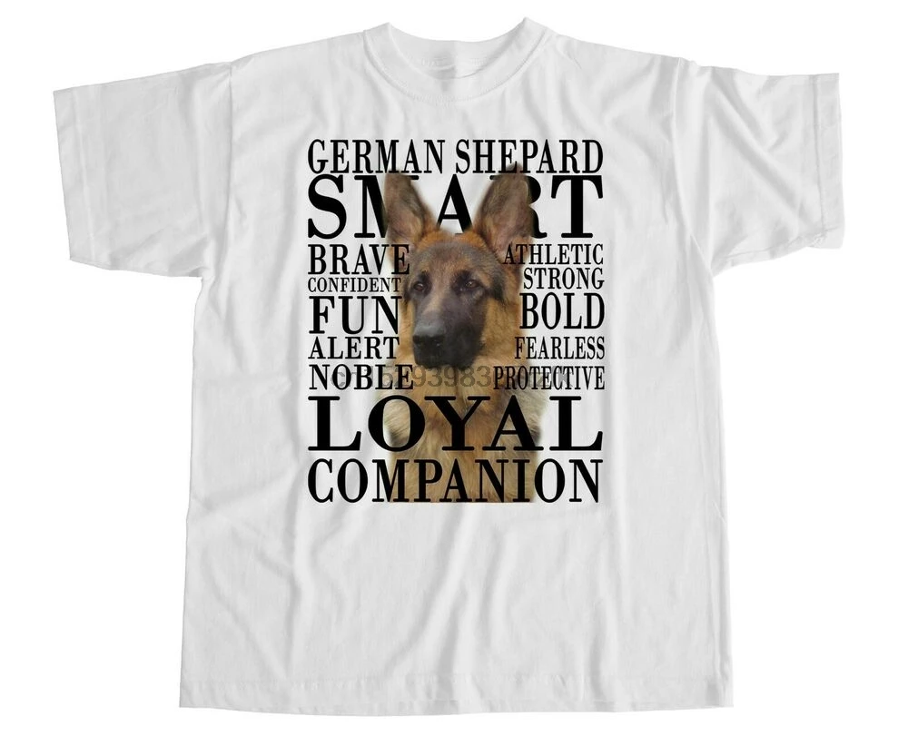 German Shepard Traits T Shirt Alsatian Dog Lab Puppy Homage Cute Tee GSD |