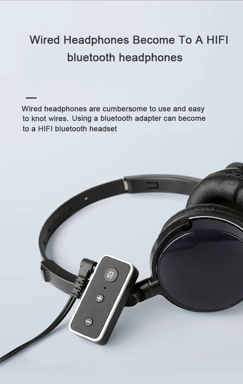 BT510 Bluetooth 5,0 аудио музыкальный адаптер Портативный беспроводной bluetooth аудио приемник с 3,5 мм Aux для автомобиля 8 часов воспроизведения