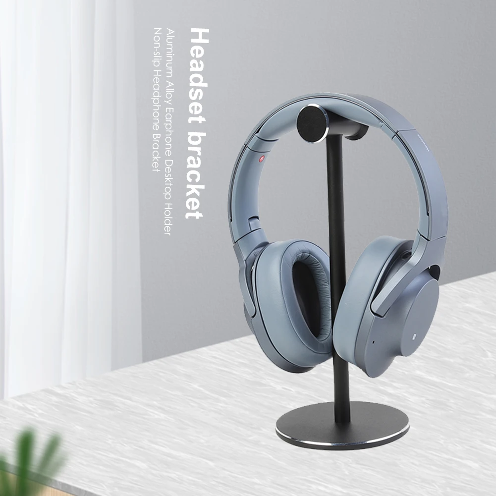 Portable Aluminum Alloy Headphone Desktop Stand Hanger Head Mounted Hook Non slip Earphones Display Holder Accessories