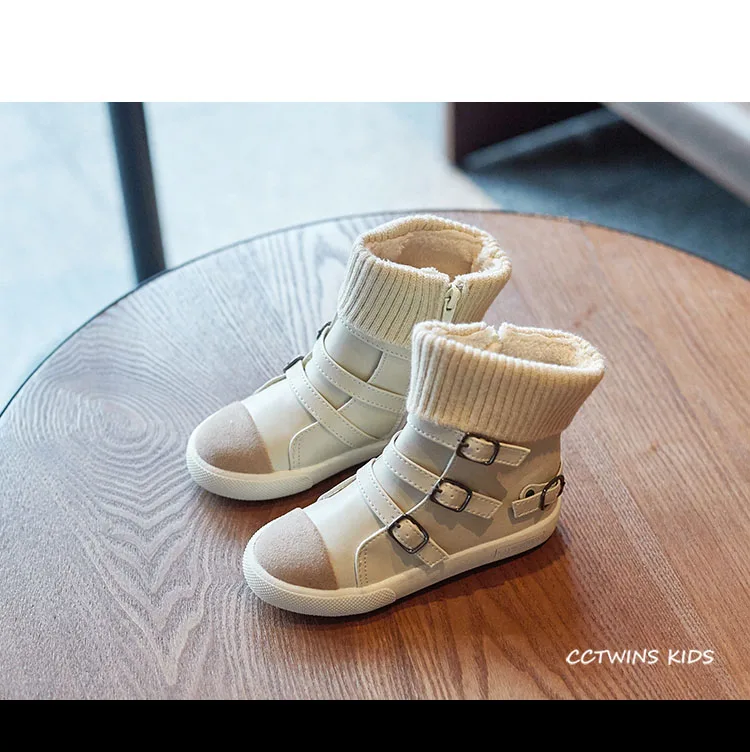 CCTWINS/детская обувь; коллекция года; зимние детские модные короткие ботинки; брендовая теплая обувь для девочек; детские ботинки; абрикосовый цвет; для малышей; FB1792