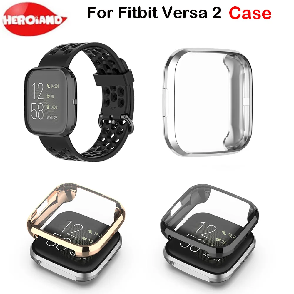 

Ultra-thin Plating TPU Protector Case Cover Clear Full Protective Shell For Fitbit Versa 2 Band Smart Watch Screen Protector