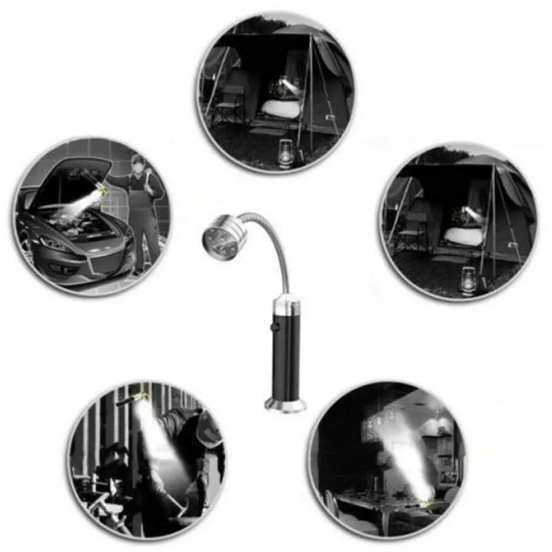 Luce LED Per Barbecue Regolabile 360&deg; - 6 LED Super Luminosi - Per Esterno E Campeggio