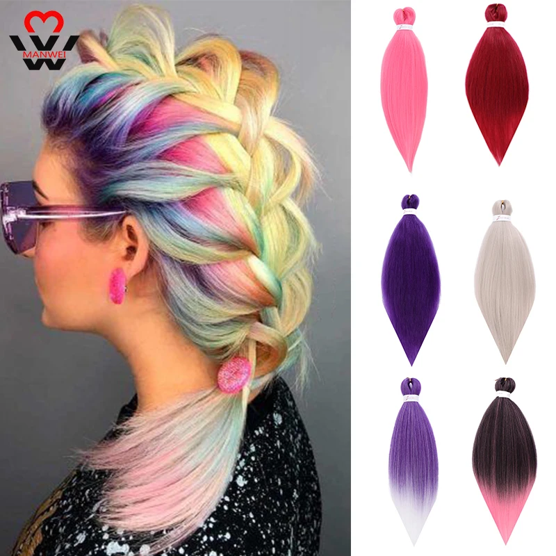 

MANWEI 26inches Crochet Hair Extension Easy Jumbo Braids Hair Two Tone Colors Synthetic Crochet Braidingd Hair Braid Hair