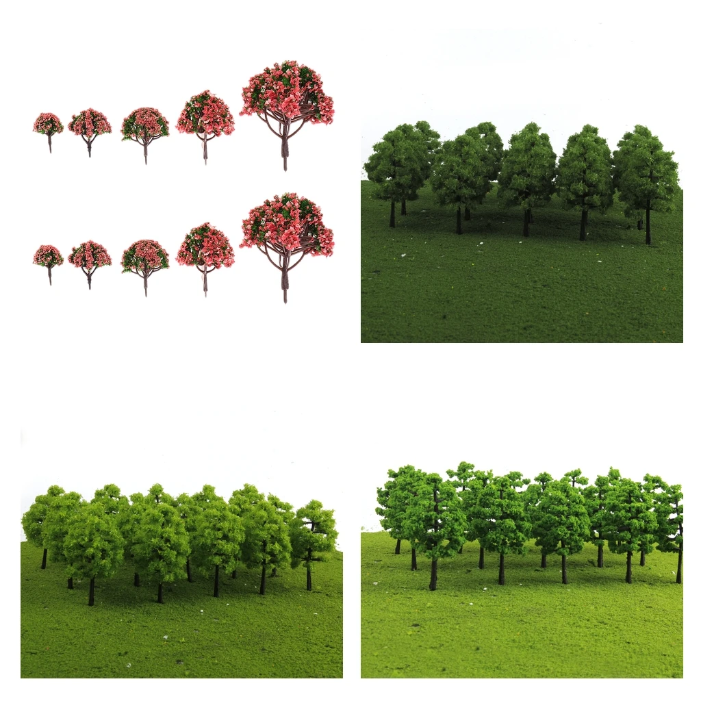 20Pcs Banyan Trees Train Model Tree Railroad Scenery Layout HO Scale 1:100-300 