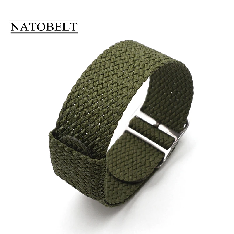 High Quality 20mm 22mm Solid Color Perlon Woven Nylon Watchbands Bracelet Fabric Woven Watch Strap Band 1