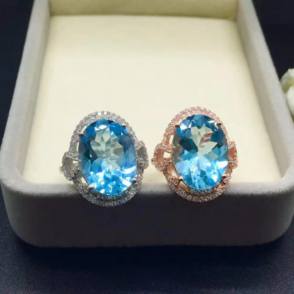 

big size baby blue topaz 12*16 concave cut blue topaz ring in simple and elegant design in 925 silver jewelry