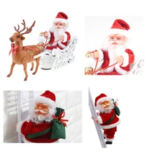 Креативные игрушки Санта-Клауса и лося с музыкальным электромобилем, детские рождественские подарки, детские игрушки Санта-Клауса, декоративные подарки