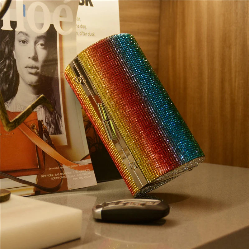 Display image of Luxy Moon Rainbow Cylinder Evening Bag