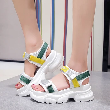 

Lucyever 2020 Summer Casual Women Platform Sandals Wedge Thick Sole Comfortable Sport Sandalias Mujer Outdoor Beach Shoes Woman