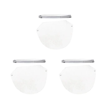 

3 Protective Transparent Masks Adjustable Anti-Dust Full-Face Mask Face-Shield Visor Anti-Fog Wind-Proof Mask Washable