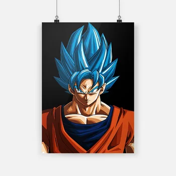 

goku ssj blue evolution anime canvas painting decor wall art pictures bedroom study home living room decoration prints poster
