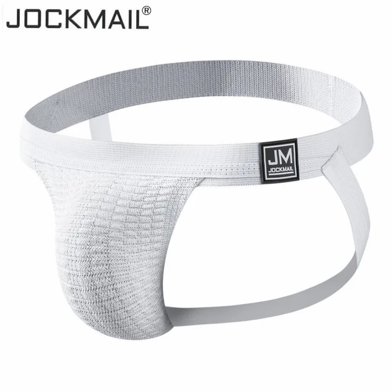 Мужские Трусы-стринги JOCKMAIL белые слипы бандаж бикини сексуальное нижнее белье