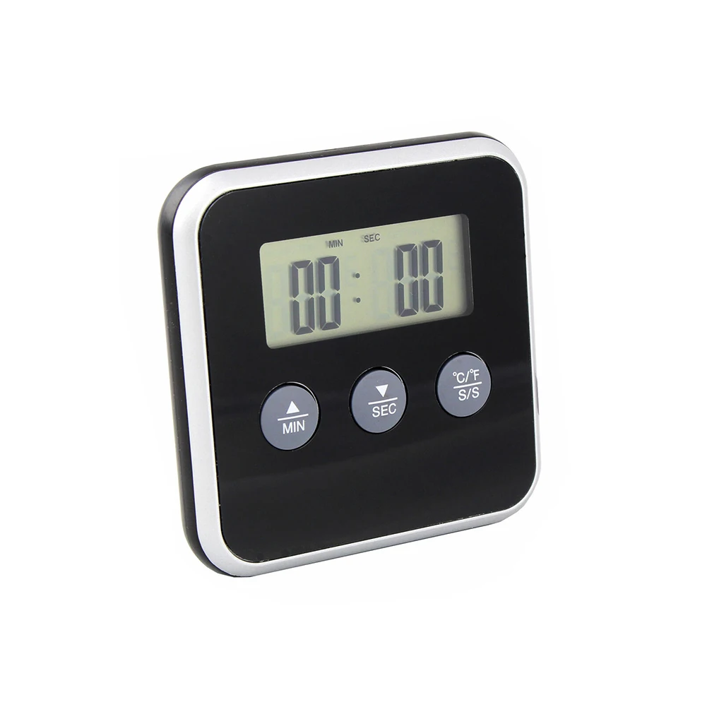 Kitchen Timer Digital Display Kitchen BBQ Food Multifunctional Cooking Probe Thermometer with Alarm Timer Cook Food Tools