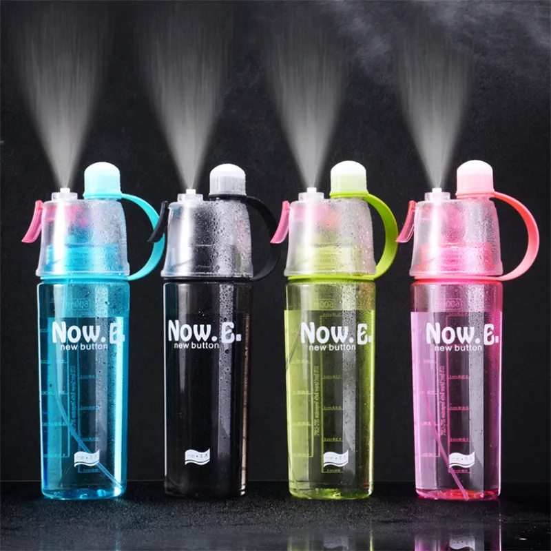 

New 400/600Ml 4 Color Solid Plastic Spray Cool Summer Sport Water Bottle Portable Plastic Bike Bicycle Shaker My Water Bottles