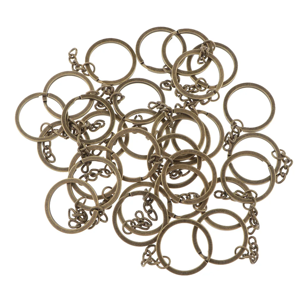 30mm Split  With Chain Key Keyrings 30 Mm Diameter Keychains