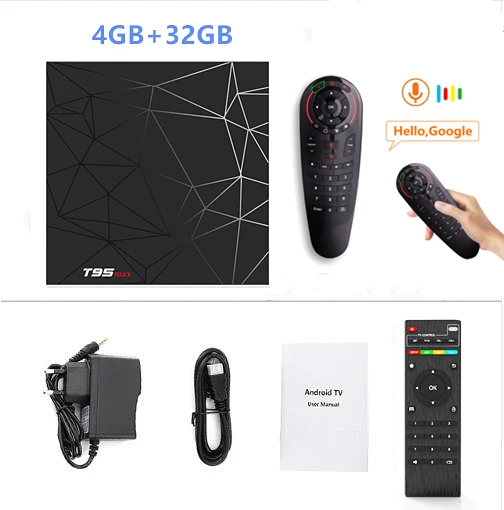 Android 9,0 ТВ приставка 4GB32GB 64GB T95 Max Смарт ТВ приставка Allwinner H6 четырехъядерный 6K HDR 2,4 GHz Wifi T95MAX приставка медиаплеер - Цвет: 4GB32GB Add G30