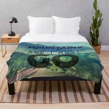 

Forest Mountains Wanderlust Adventure Quote The Mountains are Calling and I Must Go Blanket Wool Flannel Plush Blanket Bedspread