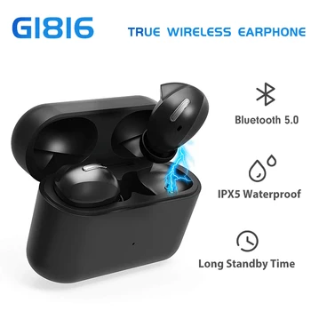 

G1816 Wireless Bluetooth 5.0 Earphone Noise Cancelling 3D Stereo Headphones IPX5 with Charging Box Earphone