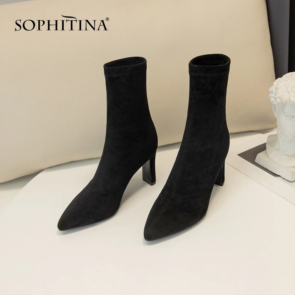 SOPHITINA/классические модные женские ботинки Сезон Зима Новинка Пикантная обувь