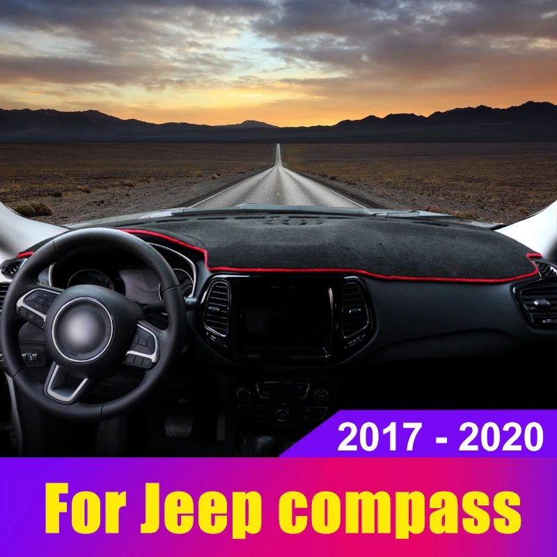 

Car Dashboard Cover Mats Avoid Light Pad Instrument Platform Desk Carpets LHD For Jeep Compass 2017 2018 2019 2020 Accessories